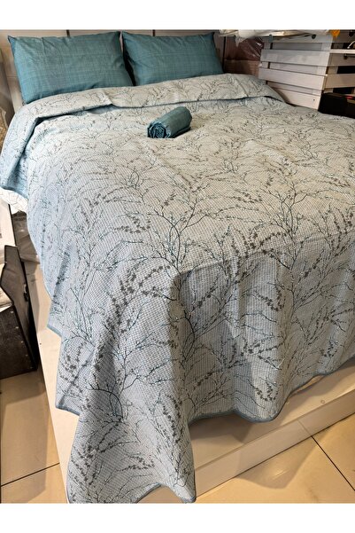 ŞENER HOME Sprout Patterned Sheet Elastic Double Pique Set