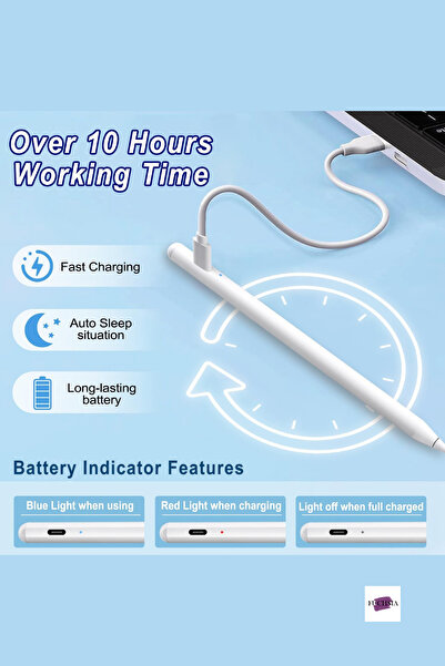 Fuchsia Ipad 2. Nesil Özellikli Bluetooth Şarj Göstergeli Avuçiçi ve Eğim Özellikli Tablet Kalemi