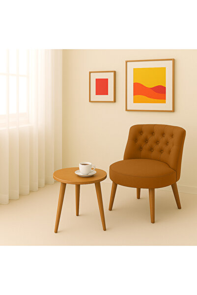 Kahraman Mobilya Aksesuarları Tekli Berjer Koltuk Kiremit - Çay Seti Koltuk Takımı