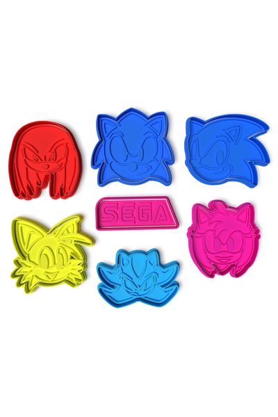Mizaku Sonic Themed Cookie Mold and Cutters Set of 7 Sega