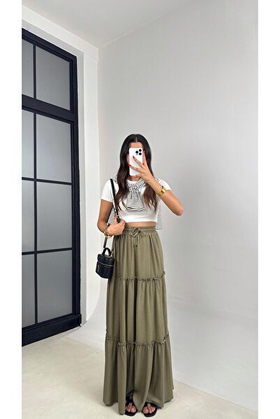Gaus Haki Fırfır Katlı Etek GAUS-0034
