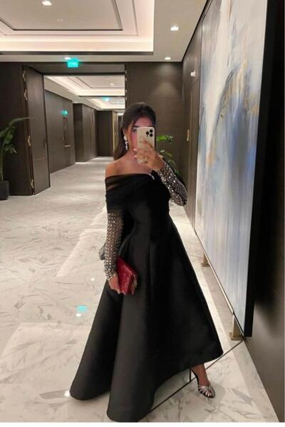 SHOK Original black Mikado dress for occasions