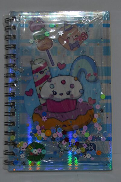 Akabi Sequin Pool Bagel Cocktail Glitter Spiral Pvc Hologram Notebook