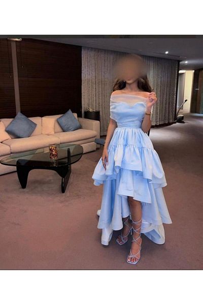 SHOK Princess Sky Blue Ruffle Layered Dress