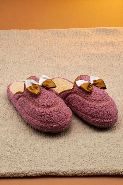 HFKY Χειμερινές παντόφλες με χοντρή σόλα με κορδέλα. Εποχιακές γυναικείες παντόφλες σπιτιού