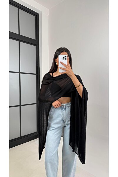 Gaus Black Md Equivalent Design Knitwear Cape Gaus00553