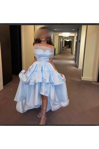 SHOK Princess Sky Blue Ruffle Layered Dress