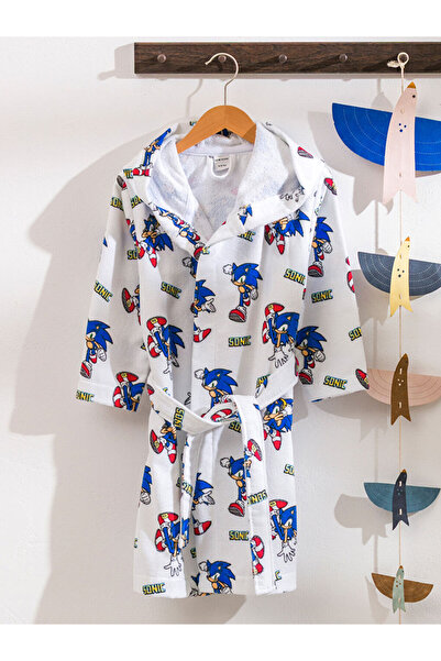LC Waikiki White Printed Girls' Bathrobe
