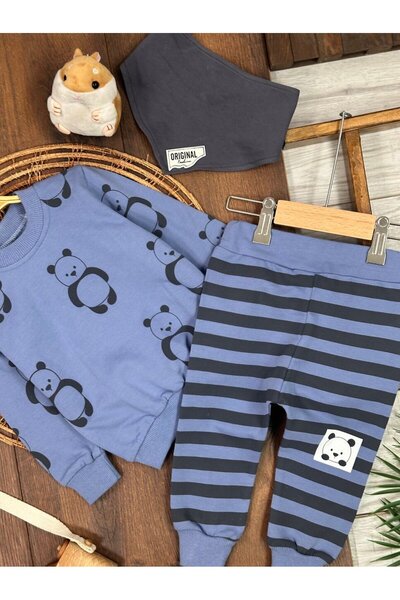 Kids Kingdom Cotton Crew Neck Scarf 3-Piece Baby Boy Set