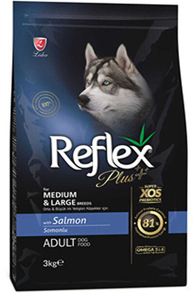 Reflex Plus Somonlu Orta ve Büyük Irk Yetişkin Köpek Maması 3kg Luxury