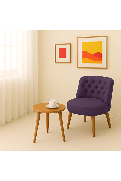 Kahraman Mobilya Aksesuarları Tekli Berjer Koltuk Mor - Çay Seti Koltuk Takımı
