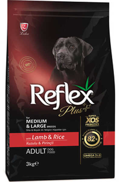 Reflex Plus Kuzu Eti ve Pirinçli Orta ve Büyük Irk Yetişkin Köpek Maması 3kg ...