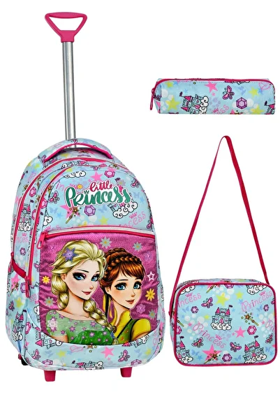H&D COLLECTİON Set școlar din 3 piese cu racletă, geantă pentru școală primară cu model înghețat, cutie de prânz, suport pentru stilou