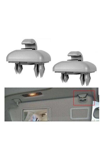 DELUXETUNING Set 2 cleme parasolar auto, culoare gri, compatibil VW Audi Skoda
