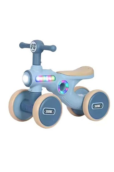 Kardett Blue balance bike for children 1-3 years old, with lights and music, 4 wheels, ride-on toy