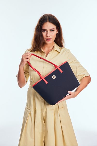U.S. Polo Assn. Navy Blue-Red-Navy Blue Women's Shoulder Bag Us3075