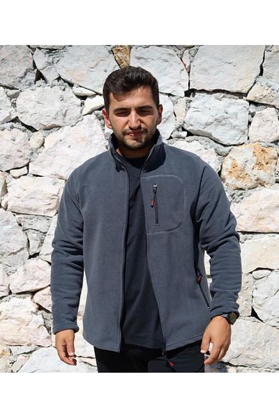BEHLIVE Men's Fleece Full Zipper 3 Pocket Outdoor Fleece Jacket
