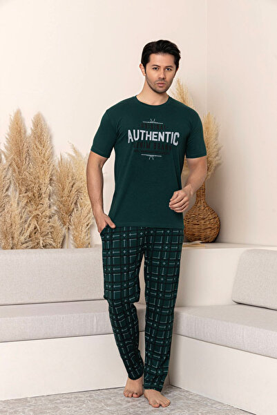 lacelove April summer short sleeve 100% cotton men's pajama set
