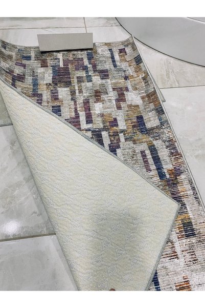 Home Set of 2 Bath Mats with Washable Non-Slip Base 60X100-40X60 Machine Washable