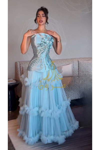 MEZON FASHION Hand-Embroidered Evening Dress