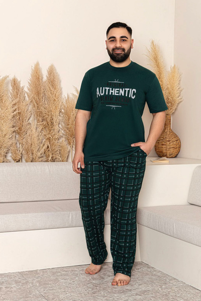 lacelove April summer short sleeve 100% cotton men's pajama set