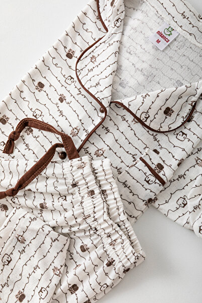 lacelove Long Sleeve Shirt Collar Women's Pinterest Pajama Set - Seasonal Women's Pajamas - Wide Size Range �