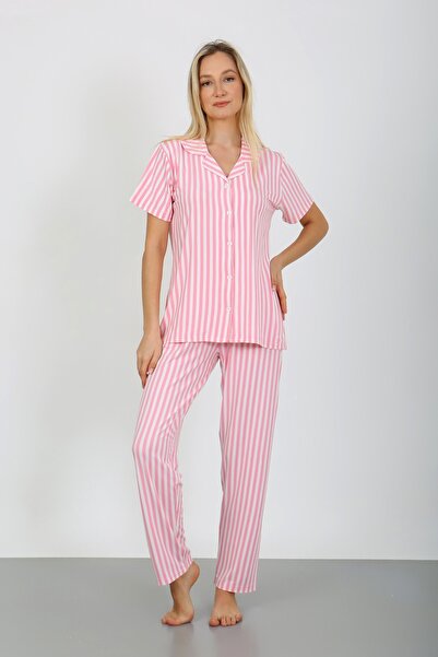 lacelove Set pijama cămașă Milan cu mâneci scurte- Seria Young Mother