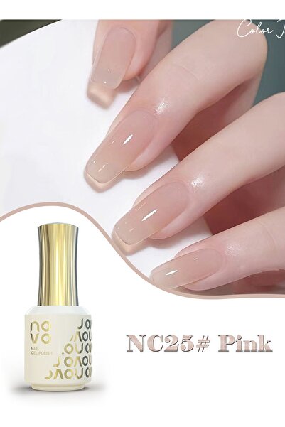 No-vo Jelly Gel Nail Polish, Sheer Nail Polish, UV LED Gel for DIY 12ml-NC25# Pink