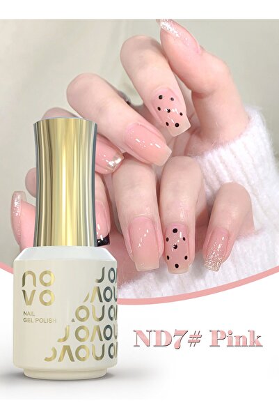 No-vo 5-in-1 Gel Polish, UV LED Multifunctional Builder Nail Gel 15ml-ND7# Pink