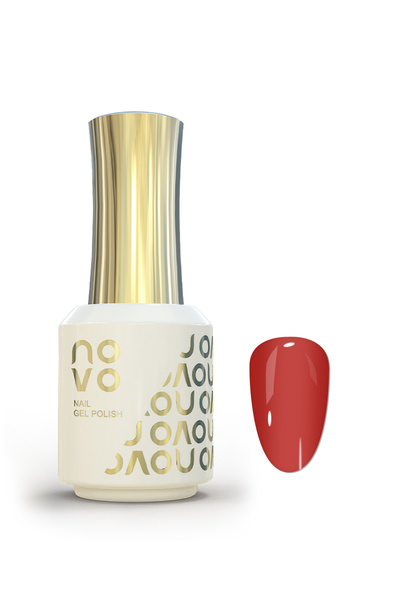 No-vo طلاء أظافر جل لامع بقاعدة مطاطية، مع إضاءة LED بالأشعة فوق البنفسجية للنساء، 12 مل - NB45# أحمر باهت