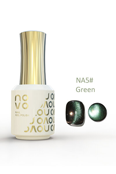 No-vo طلاء أظافر جل عيون القطة، قابل للغسل، للنساء، 12 مل - NA5# أخضر