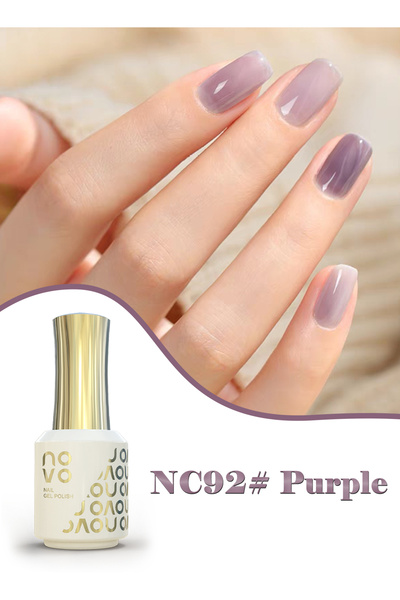 No-vo Jelly Gel Nail Polish, Sheer Nail Polish, UV LED Gel for DIY 12ml-NC92# Purple