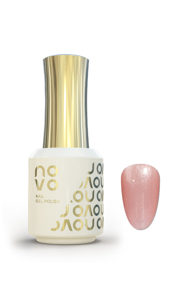 No-vo Rubber Base Gel, Shiny UV LED Gel Nail Polish for Women 12ml-NB64# Glittery Pink