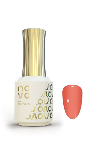 No-vo Rubber Base Gel, Shiny UV LED Gel Nail Polish for Women 12ml-NB5# Coral Pink