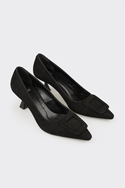 Elle Shoes Siyah Deri Kadın Stiletto