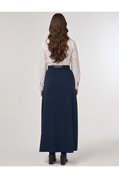 KYR Λεπτομερής φούστα Köprü σε σκούρο μπλε ναυτικό χρώμα