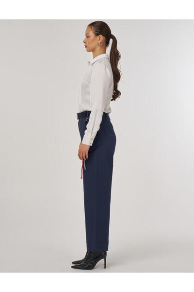 Kayra Wide Leg Trousers with Belt Accessory Detail Black