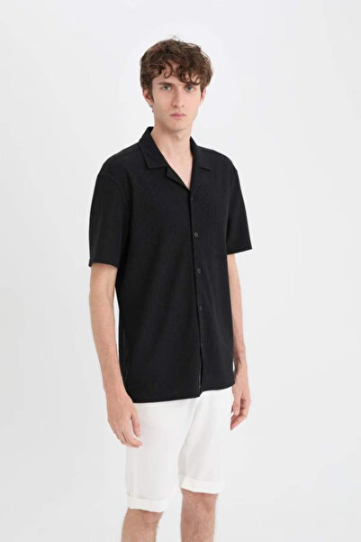 DeFacto Men's Short Sleeve Shirt C4125Ax/Bk81