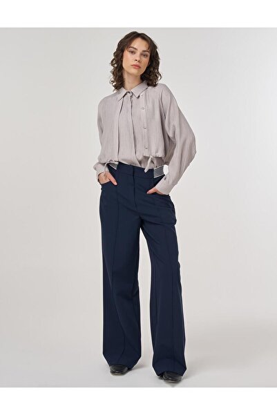 KYR Çima Stitched Fabric Trousers Dark Navy Blue