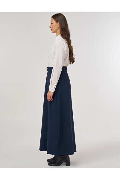 KYR Λεπτομερής φούστα Köprü σε σκούρο μπλε ναυτικό χρώμα