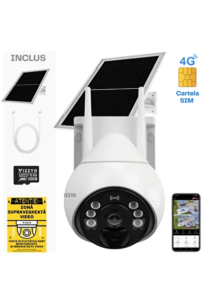 vizzyo Solar Surveillance Camera 4G with SIM Card Eye Drop Pro, 5 MP, 10 W Solar Panel, 107° Angle,