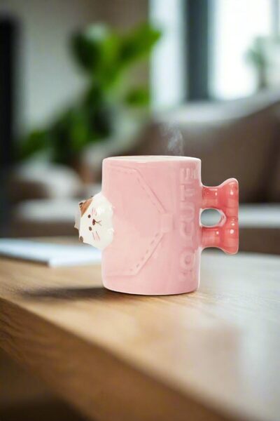 erorex Pink Cat Mug, Multicolor, Kids 130671881