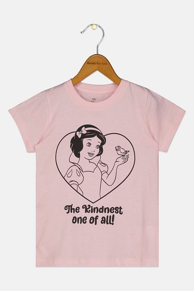 Disney Kids Girl Princess Graphic Print Short Sleeve Top, Pink