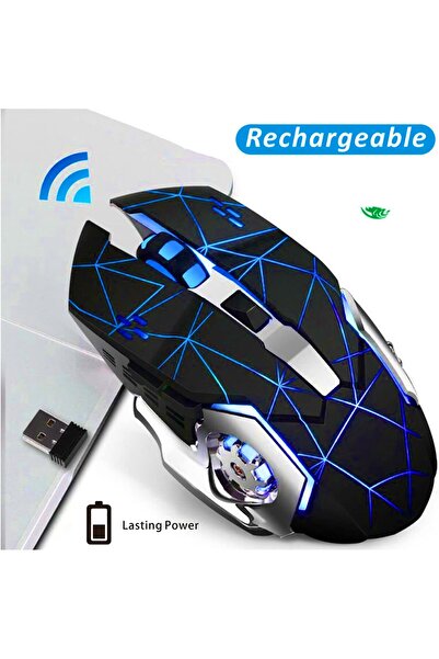 erorex ماوس ألعاب لاسلكي RGB ثنائي الوضع 2.4 جيجاهرتز قابل لإعادة الشحن، فأرة صامتة بدقة 1600 نقطة في البوصة