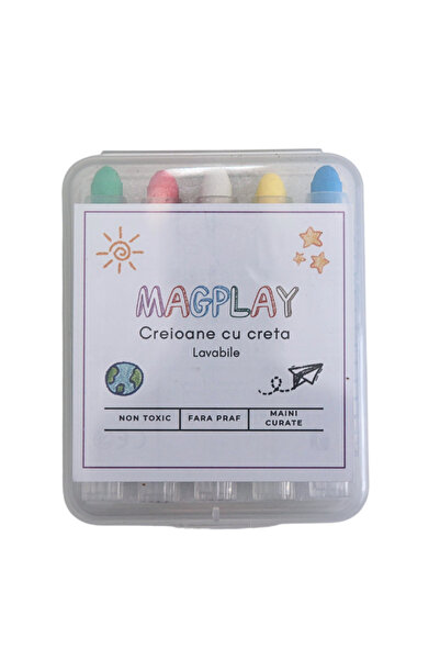 Arkolino Creioane cu Creta Lavabila 5 Buc – Non-Toxice, Suport Retractabil – ...