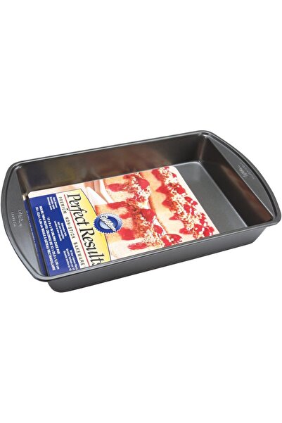 erorex صينية كيك مستطيلة غير لاصقة بنتائج مثالية، 13 × 9 × 2 بوصة، فضية