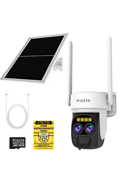 vizzyo Solar Surveillance Camera WiFi Evo Pro, 5 MP, 10 W Solar Panel