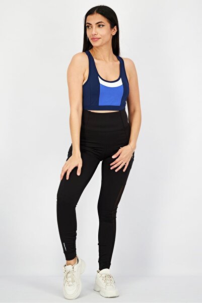 Asics Women Fitness Training Color Block Padded Bra, Blue Purple