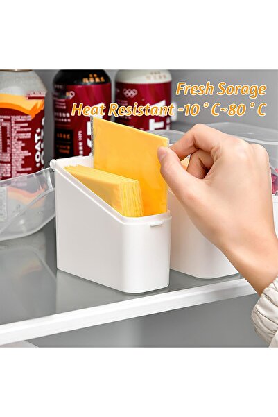 erorex 3 Packs Sliced Cheese Holder Lid, Plastic Cheese Storage Organizer, Cheese Container Fridge, Cheese