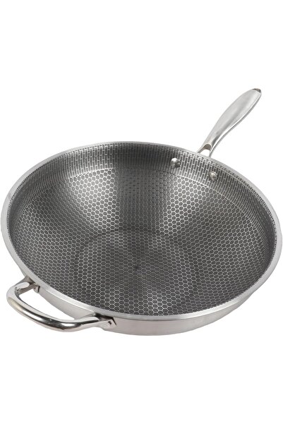 erorex مقلاة بمقبض من الفولاذ المقاوم للصدأ وطلاء غير لاصق عميق - طهي عميق مثالي، سهل التنظيف، تسخين